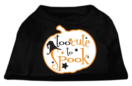 Too Cute to Spook Screen Print Dog Shirt Black XS